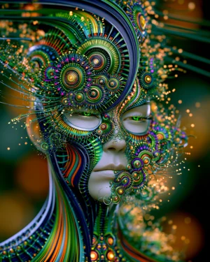 ringed eye mask portrait art