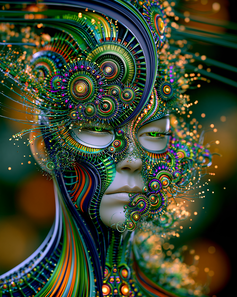 ringed eye mask portrait art