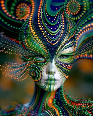 lotus spiral queen portrait art