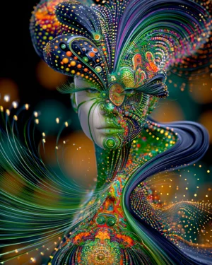 wavy dancer portrait art