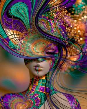 closed eye beauty portrait art