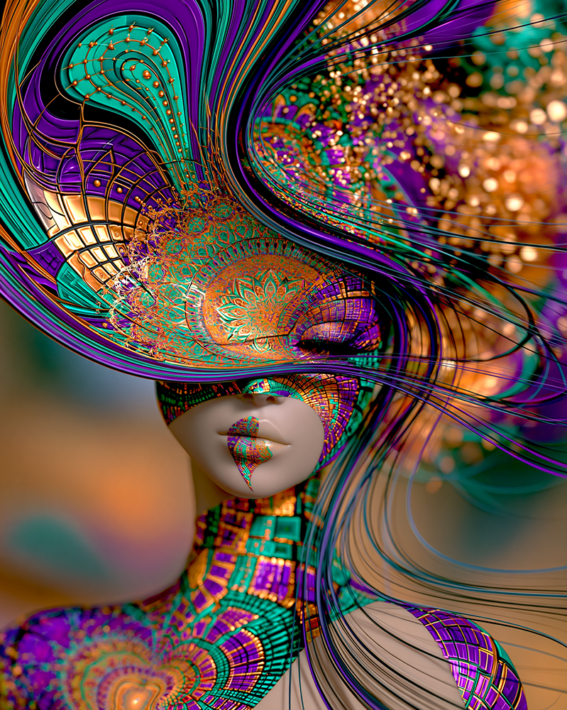 closed eye beauty portrait art
