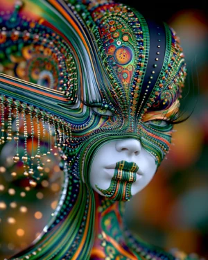 pinned lips muse portrait art