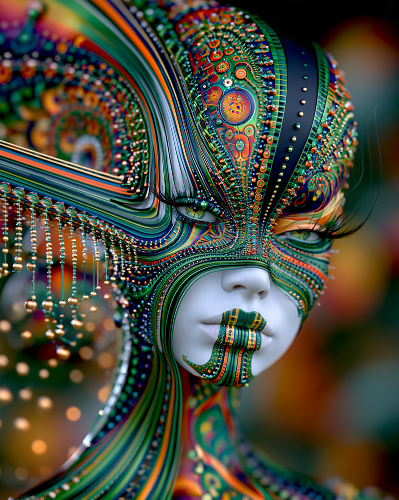 pinned lips muse portrait art