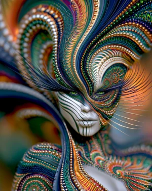 zebra face dancer portrait art