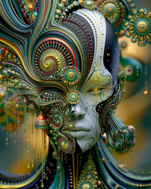 split face reverie portrait art