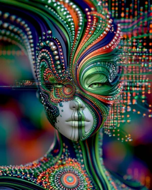 eye spiral lady portrait art