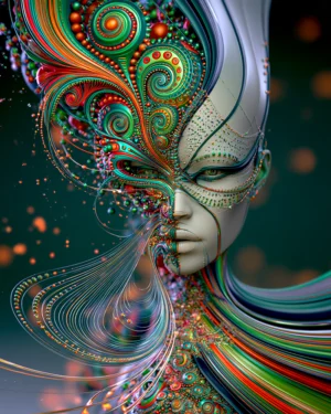 flowing hair mist portrait art