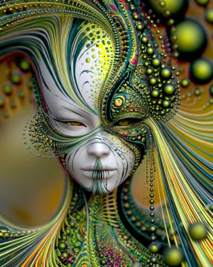 lemon bead girl portrait art