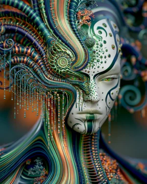 dotted mask reverie portrait art