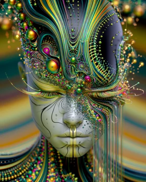 gold brow mystic portrait art