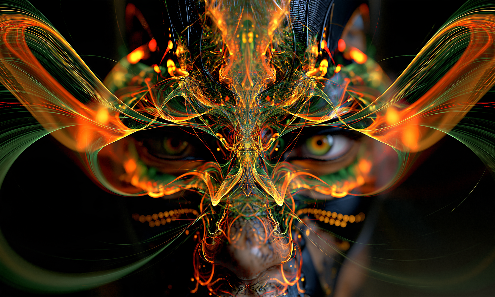flame lace mask landscape art