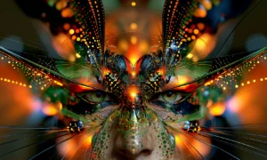 painted eye butterfly landscape art