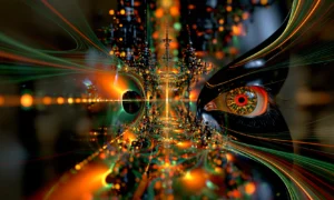 sideways eye burst landscape art