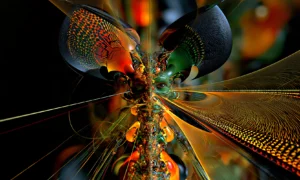 folded wing burst landscape art