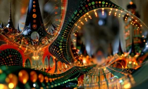 spiked orbit hall landscape art