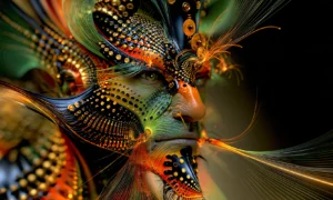 fluttering crest profile landscape art