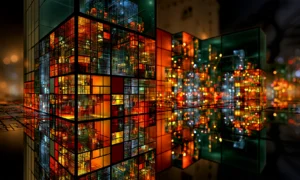 cubist light block landscape art