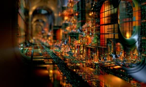 blurred arcade rush landscape art