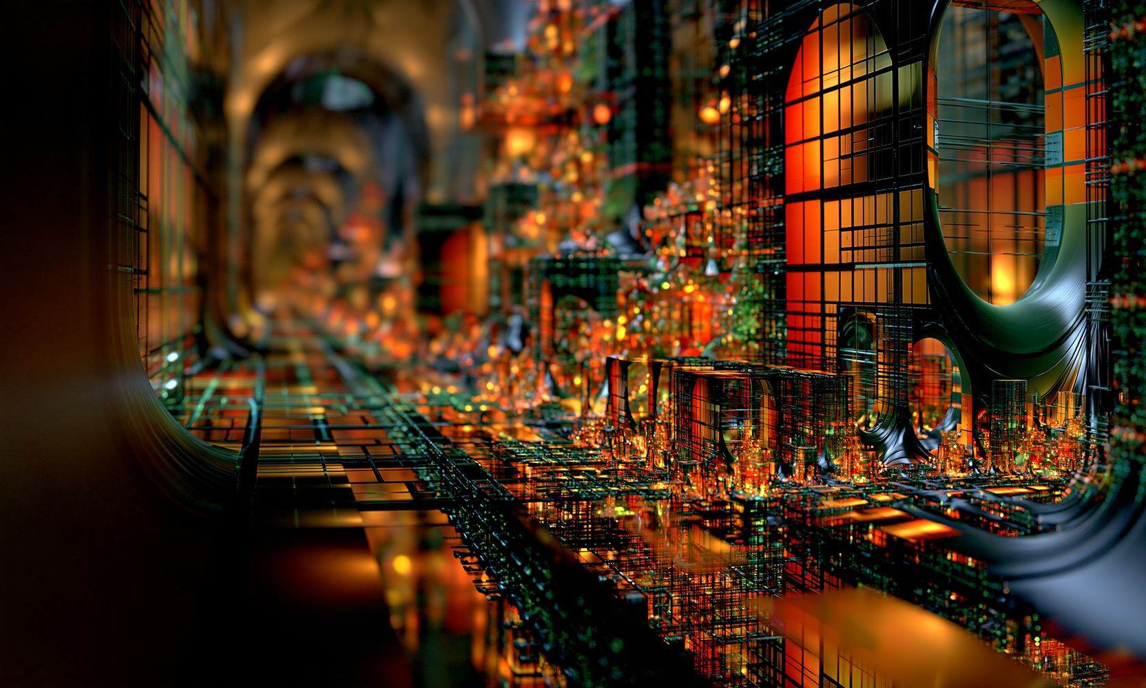 blurred arcade rush landscape art