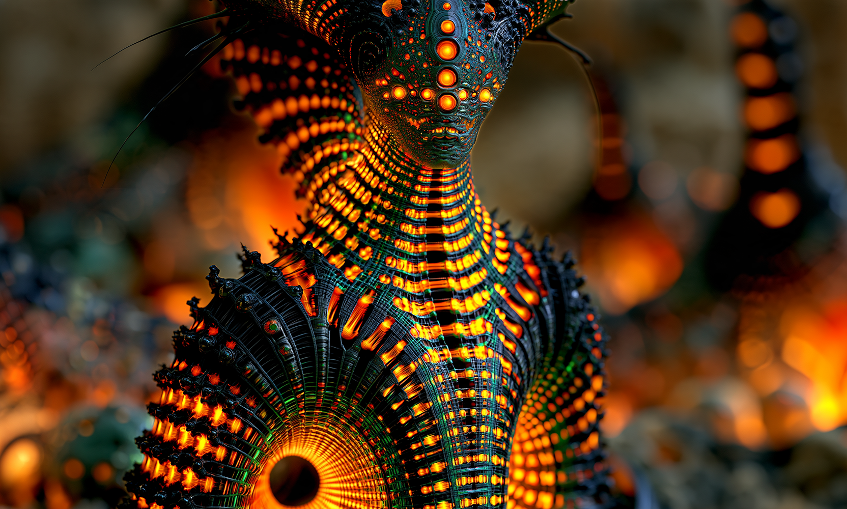ridged amber figure landscape art