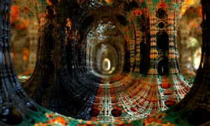 pale tunnel eye landscape art