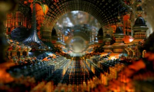 glass dome bazaar landscape art