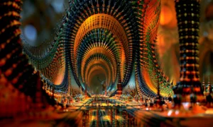 amber rib arcade landscape art