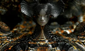 black winged lady landscape art