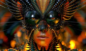 glass goggle watcher landscape art