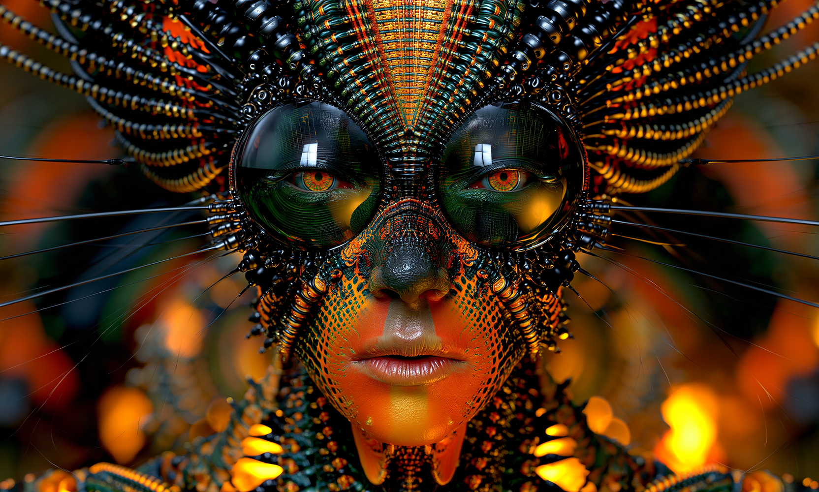glass goggle watcher landscape art