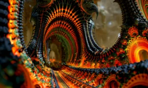 spiral cave mouth landscape art