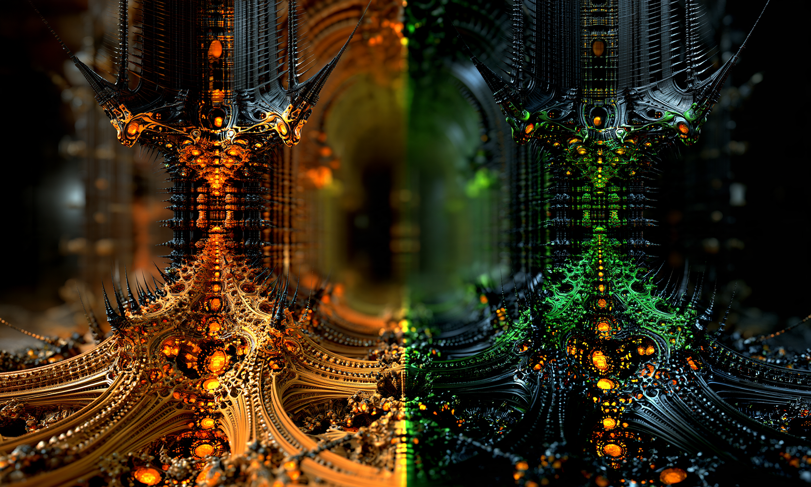 split green gate landscape art
