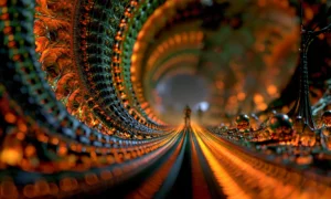 lone walker spiral landscape art
