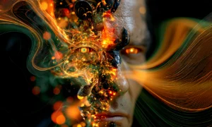 burning profile landscape art