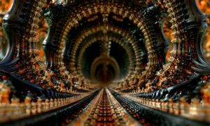 rib tunnel of pearls landscape art