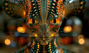 whiskered cat sentinel landscape art