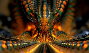 fire petal spine landscape art
