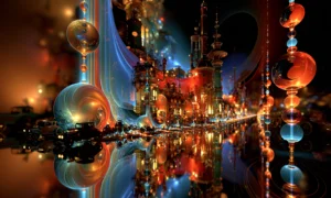 bead column square landscape art