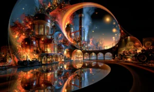 portal over the bridge landscape art