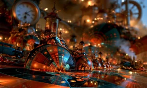 carnival wheel yard landscape art