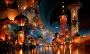 glass tower fair landscape art