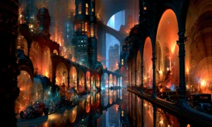 gothic colonnade landscape art