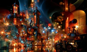 lantern engine court landscape art