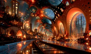 perforated arch rails landscape art