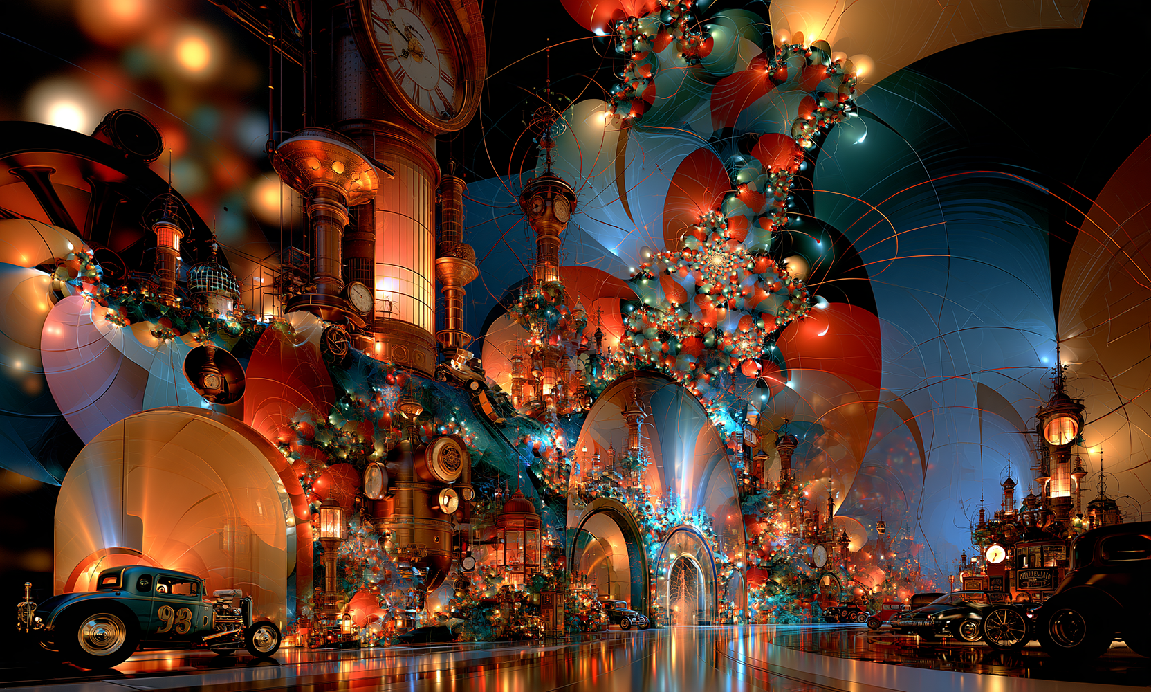 coupe under the spheres landscape art
