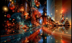 blue sphere plaza landscape art