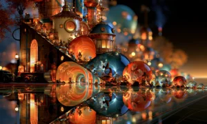 giant bubble waterfront landscape art