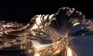 gold scallop wave landscape art