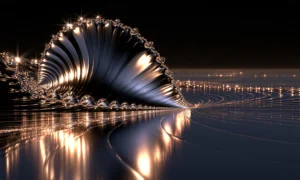 silver nautilus beach landscape art